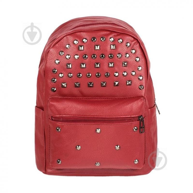 Рюкзак городской BackPack Заклепки Rivets Кожзам 30х23х12 см Красный (22472)