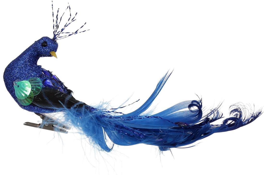 Декоративний Павич на кліпсі BonaDi Синій (155-528)