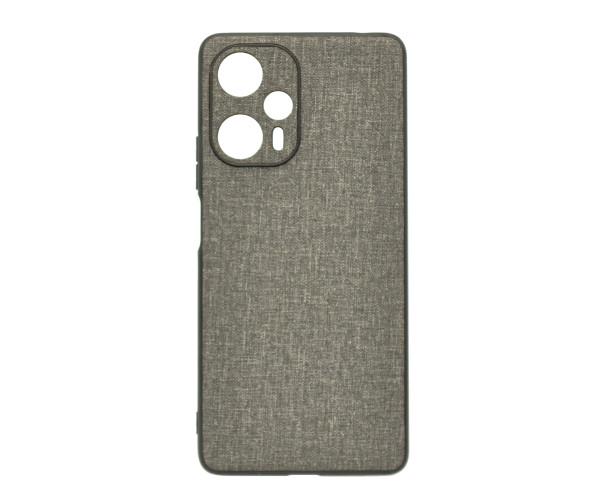 Чехол накладка New Textile Leather Cаse для Xiaomi Poco F5 / Redmi Note 12 Turbo Серый