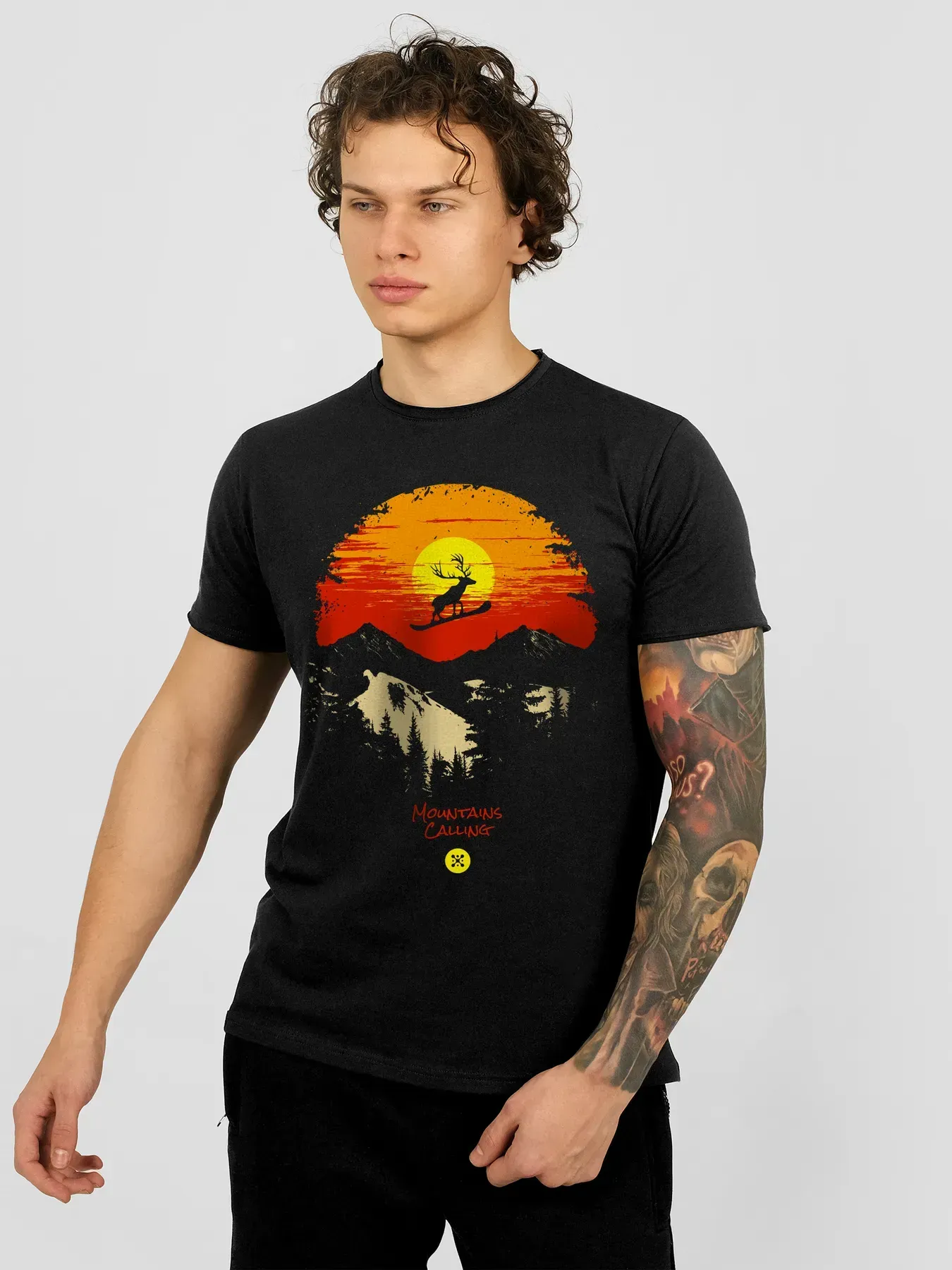 Футболка мужская "Mountains Calling" 3XL Черный (27222309)