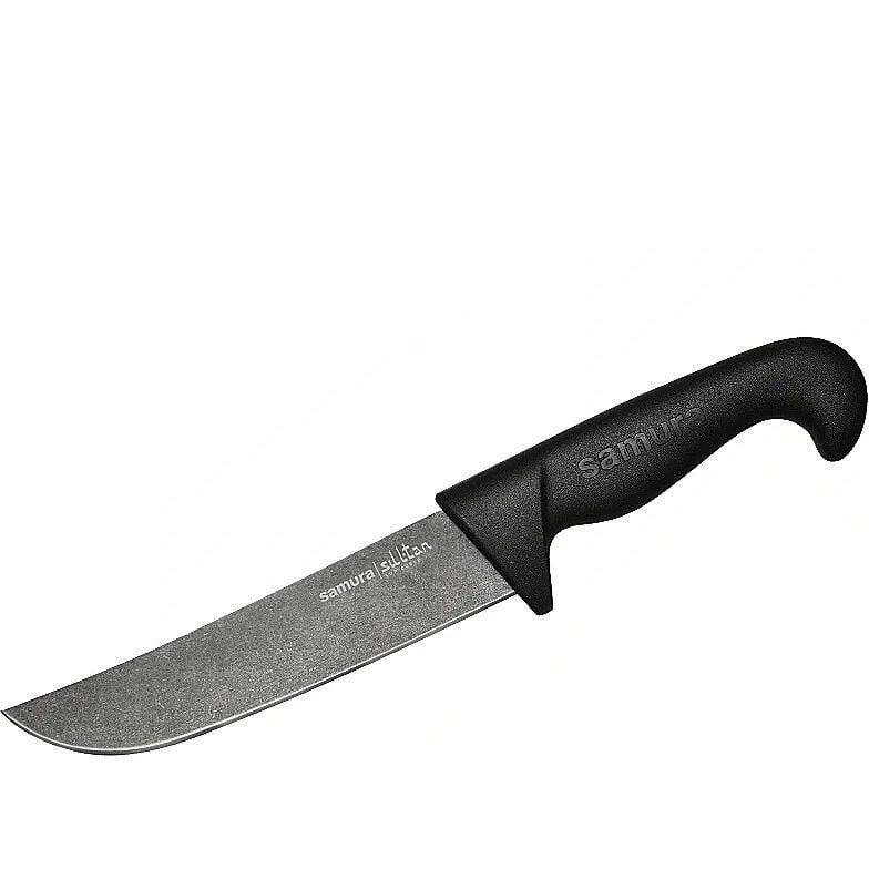 Кухонный нож Шеф Samura Sultan Pro Stonewash 58 HRC AUS-8 штампованный нержавеющая сталь 166 мм Черный (2656659897) - фото 1 Кухонный нож Шеф Samura Sultan Pro Stonewash 58 HRC AUS-8 штампованный нержавеющая сталь 166 мм Черный (2656659897) - фото 1
