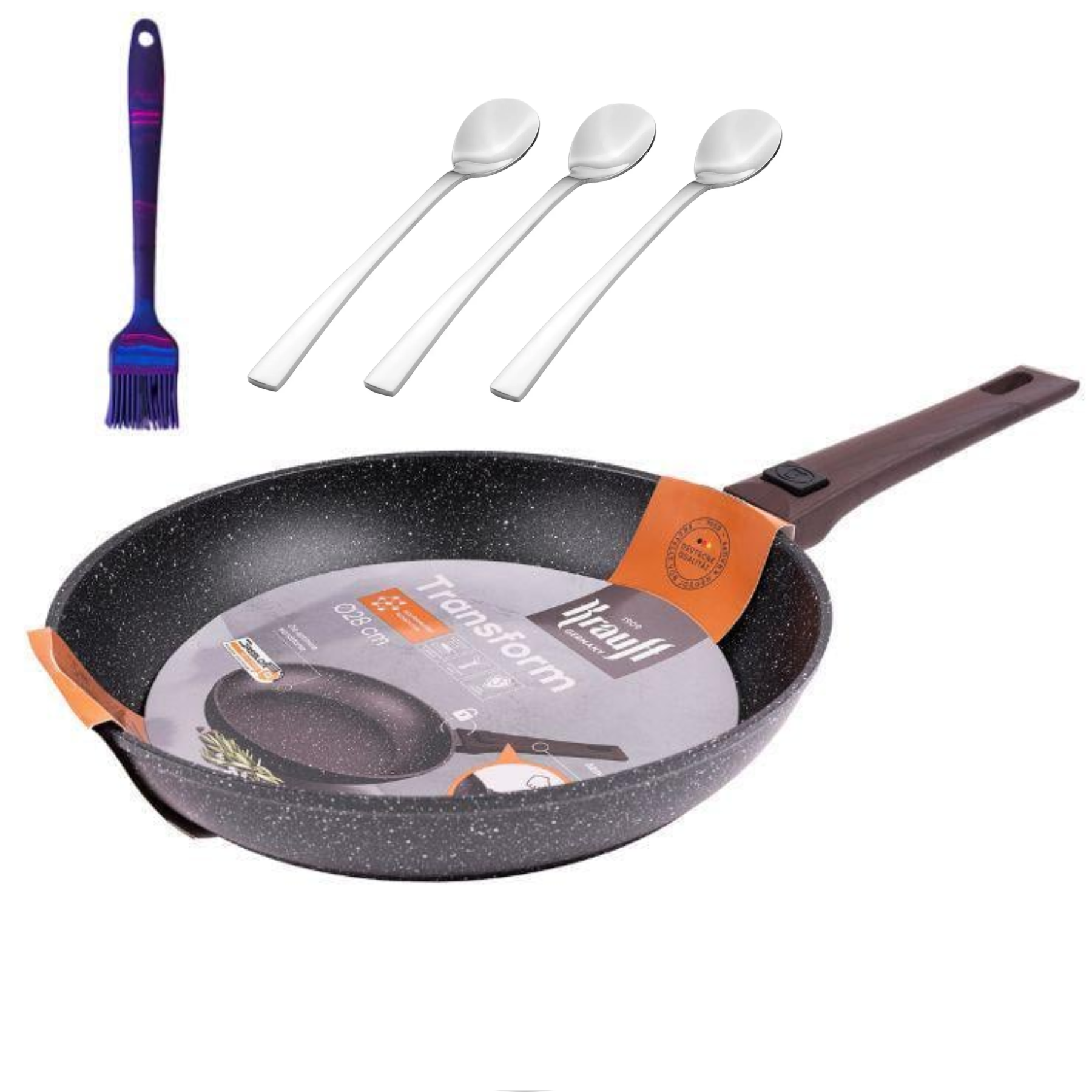 Сковорода Krauff Transform 28 см з лопаткою та пензликом (55-333-474) Сковорода Krauff Transform 28 см з лопаткою та пензликом (55-333-474)