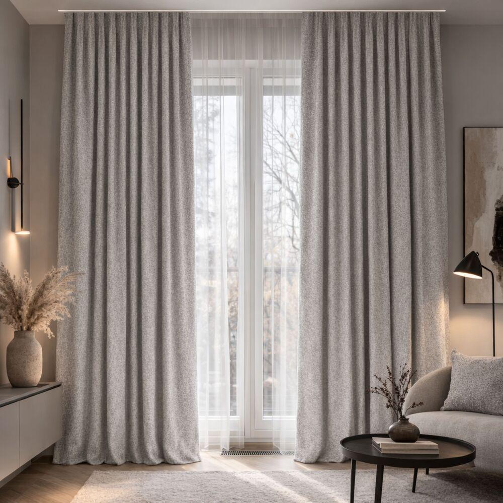 Тканина портьєрна рогожка преміум V-5 950 гр/м2 антивандальна/антикіготь 340 см Світло-сірий (27452)