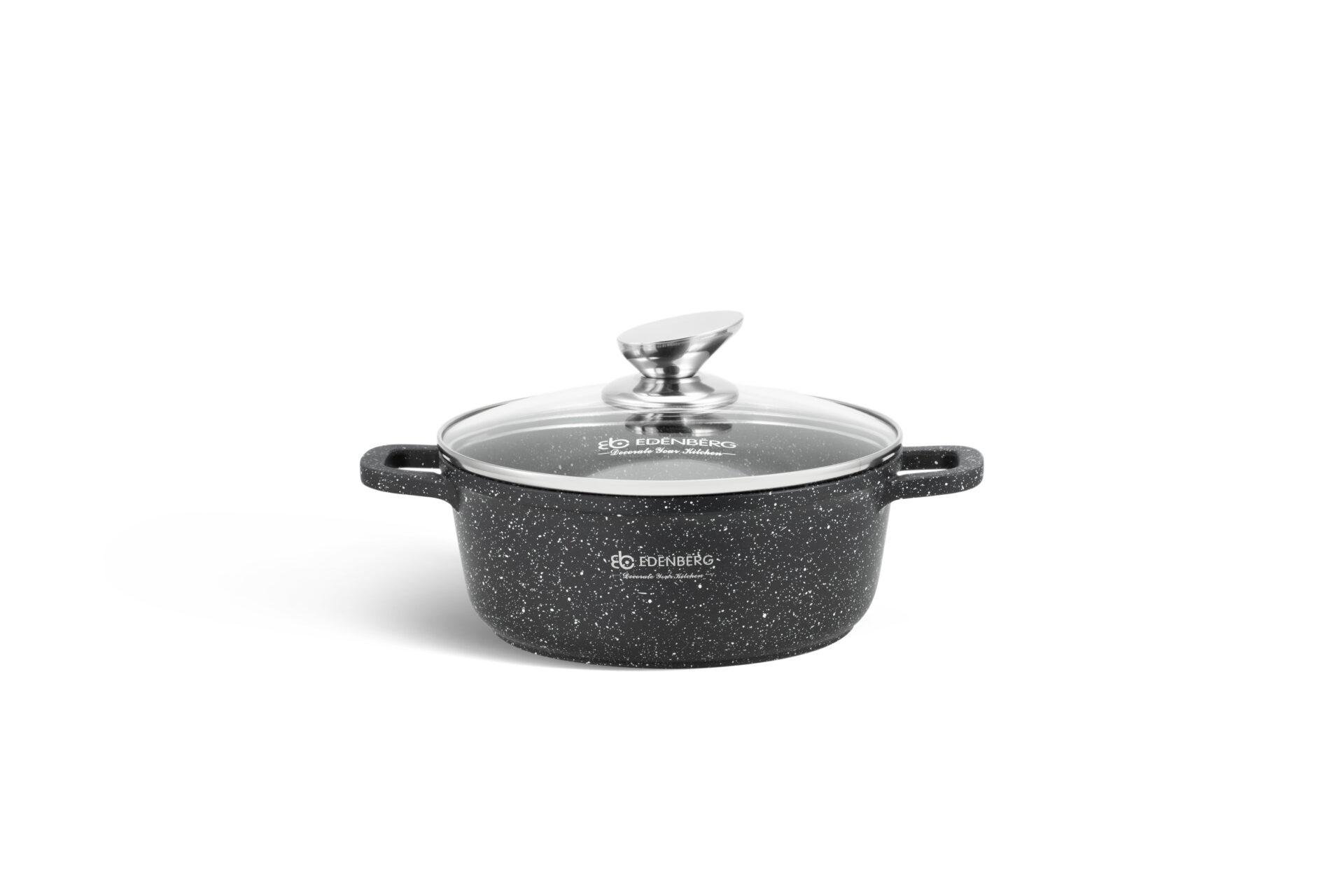 Набір каструль Edenberg з антипригарним покриттям 8 предметів Чорний - фото 8