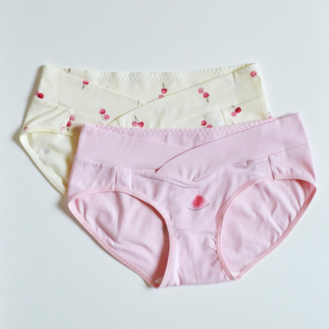 Набор трусиков для беременных р. XL 2 шт с принтом Розовый/Бежевый (002-001009XL)