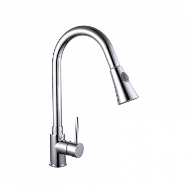 Змішувач для кухні Frap F6052 з висувним виливом 2 режими Хром (1033759)