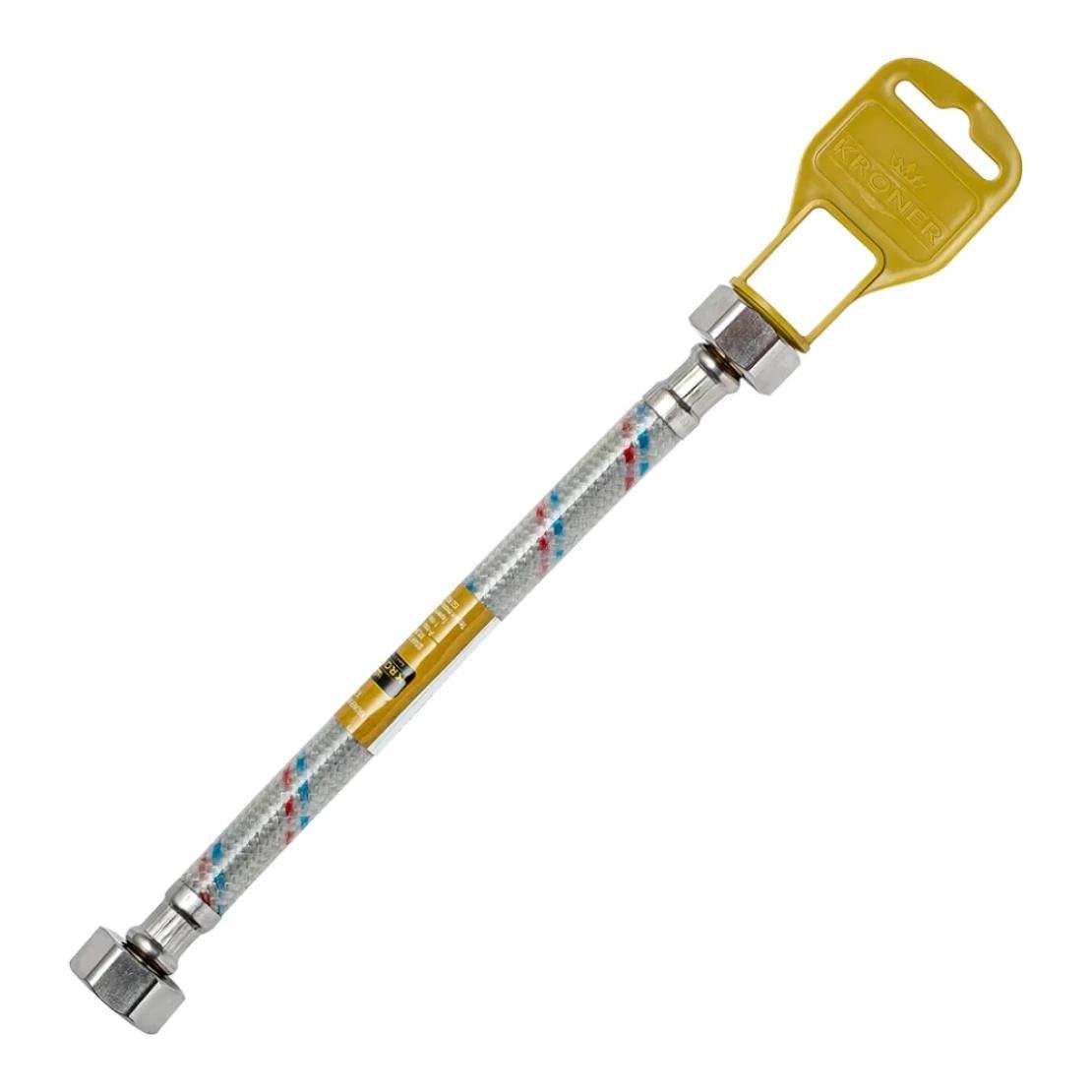Підводка для підключення води Kroner KRM 1/2" ВВ 150 см гнучка в нейлоновому обплетенні покритому ПВХ (CV023662)