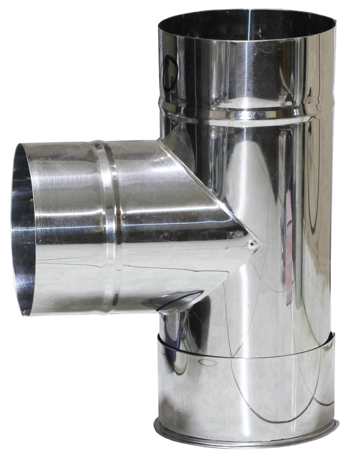 Тройник 90° нержавеющая сталь d 80 мм 0,5 мм (ST254)