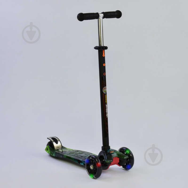 Самокат трехколесный MAXI "Best Scooter" пластмассовый, трубка руля алюминиевая Green/Black (74315)