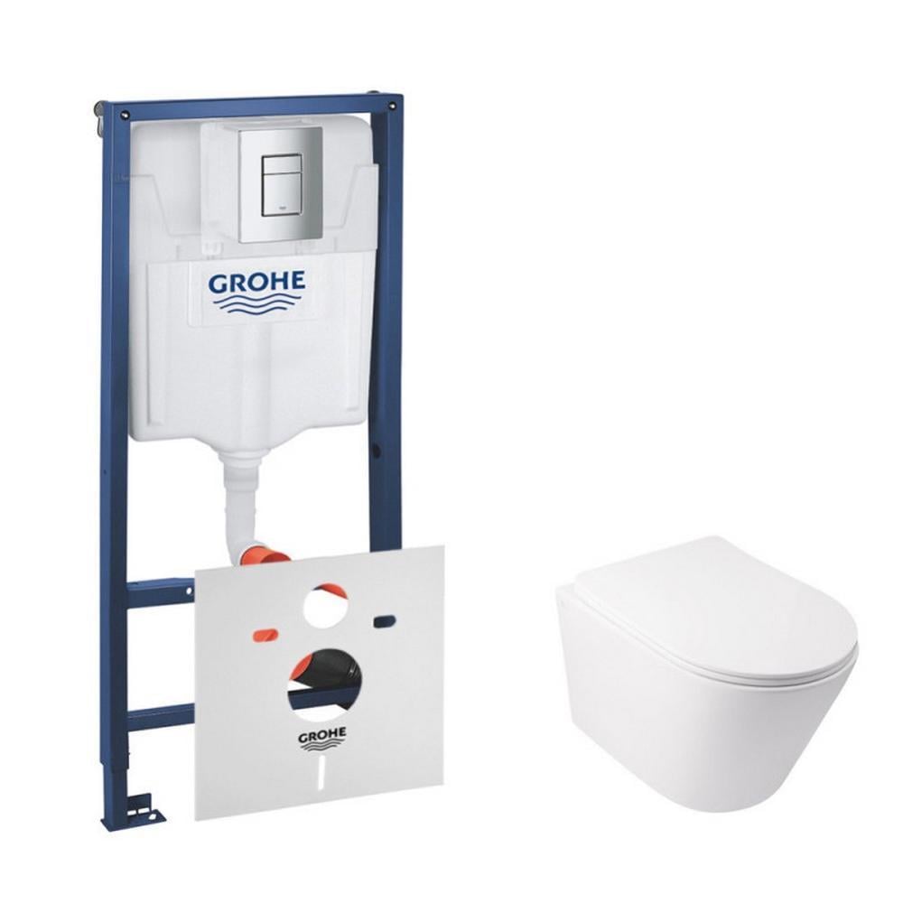 Комплект инсталляции Grohe Rapid SL 38772001QT16335178W с унитазом и кнопкой Хром (75746)