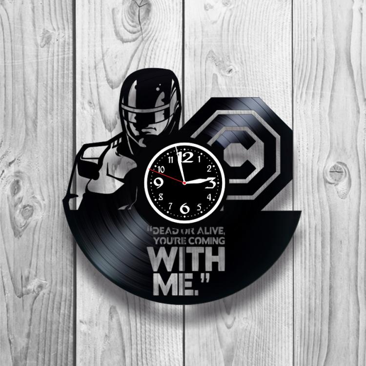 Часы настенные Робокоп 0534 из виниловой пластинки Часы настенные Робокоп 0534 из виниловой пластинки