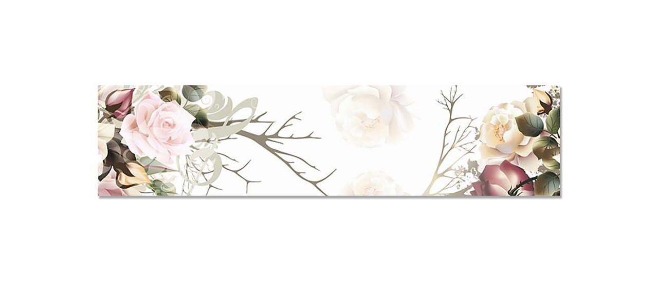 Фартук кухонный Пастельные цветы розы ветки 60х250 см Бежевый