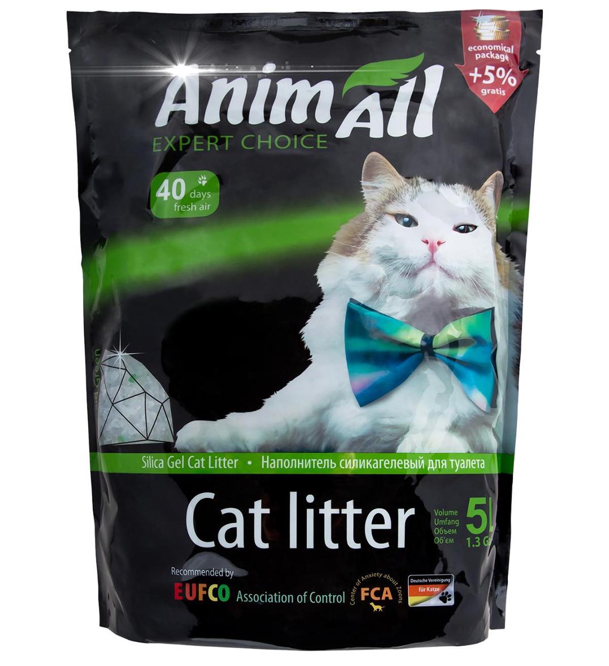 Наповнювач для котячого туалету AnimAll силикагелевий 5 л Green (338582788) - фото 1