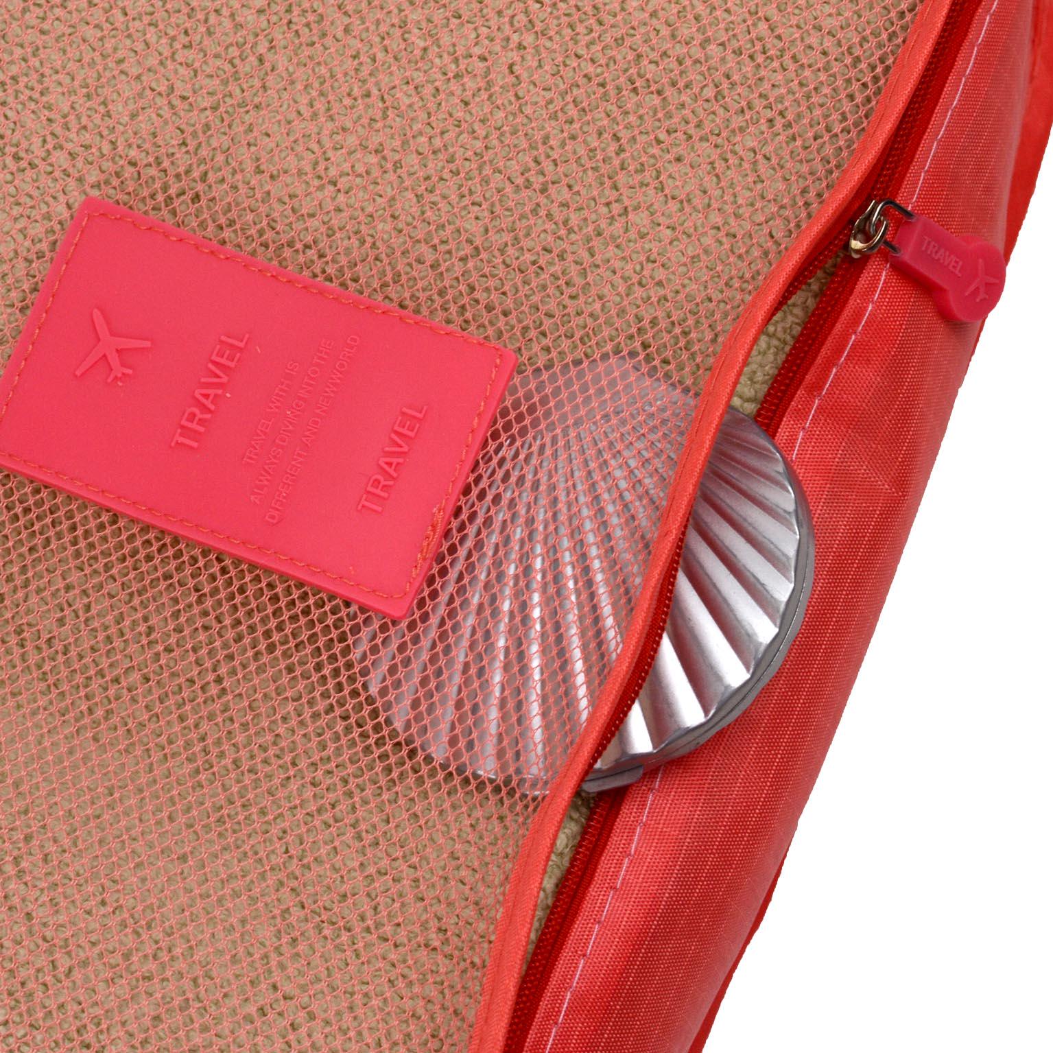 Набір органайзерів для подорожей та дому 6в1 нейлон водовідштовхувальний Червоний (КДО-15-5) - фото 4