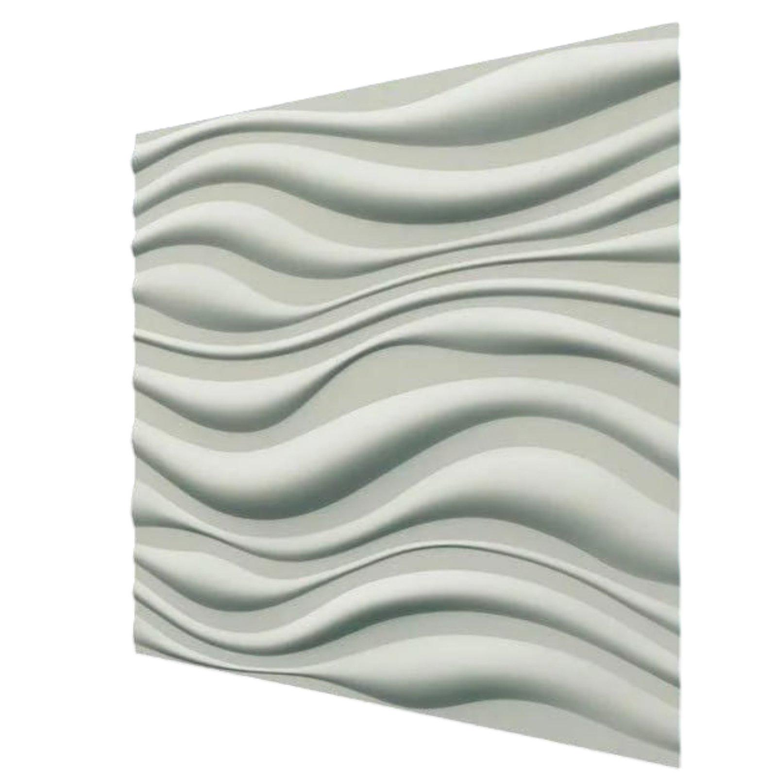 3D-панель гіпсова для стін Прибій під фарбування 500x500x18 мм Білий (30642255)