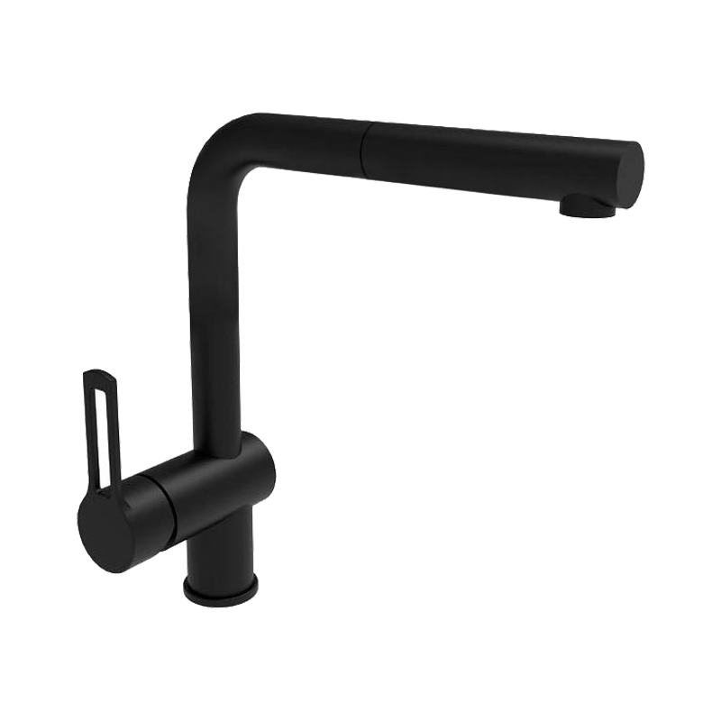 Смеситель для мойки Paffoni Ringo с вытяжным изливом Черный матовый (RIN185NO)