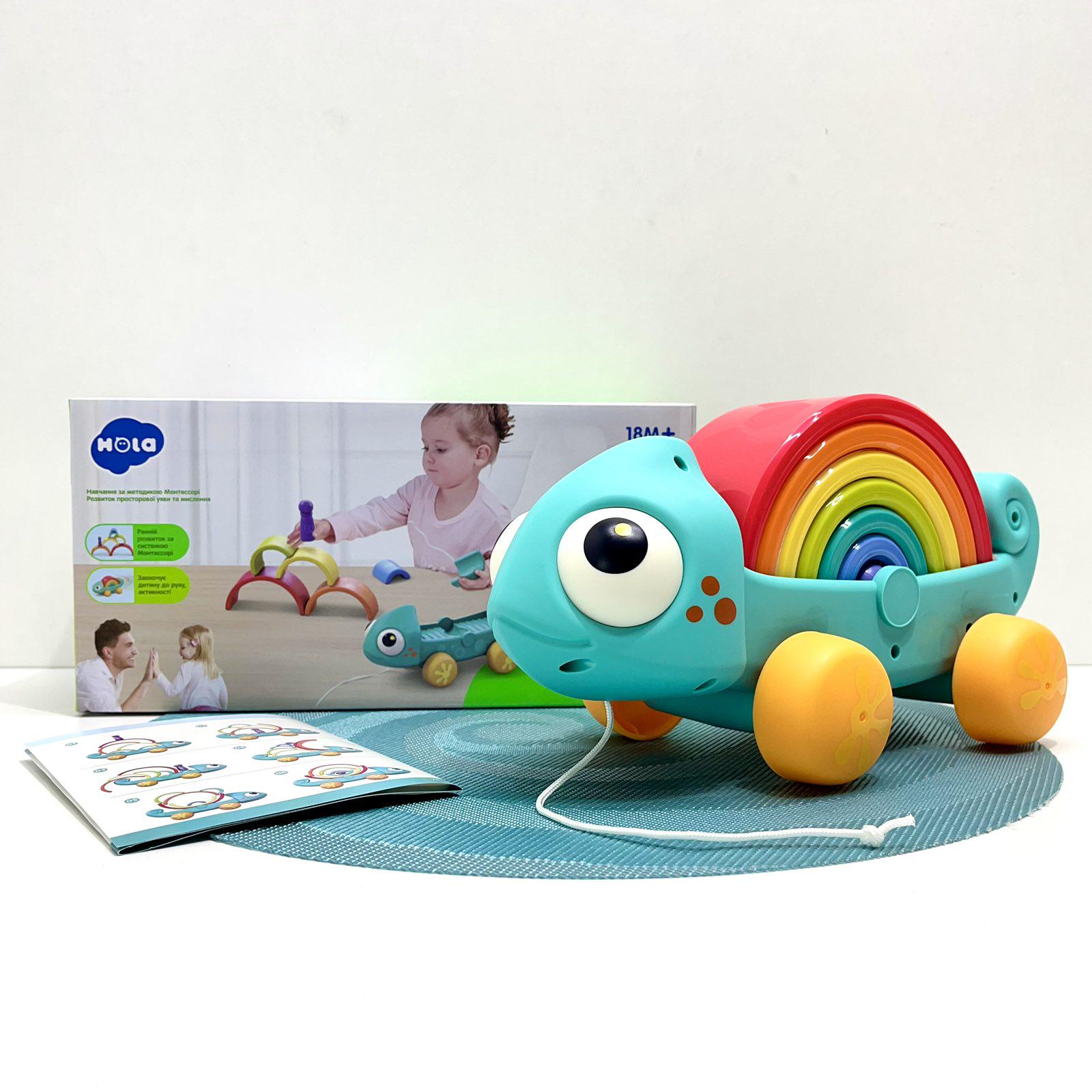 Каталка детская Hola Хамелеон-пирамидка (HA795700) - фото 3 Каталка детская Hola Хамелеон-пирамидка (HA795700) - фото 3