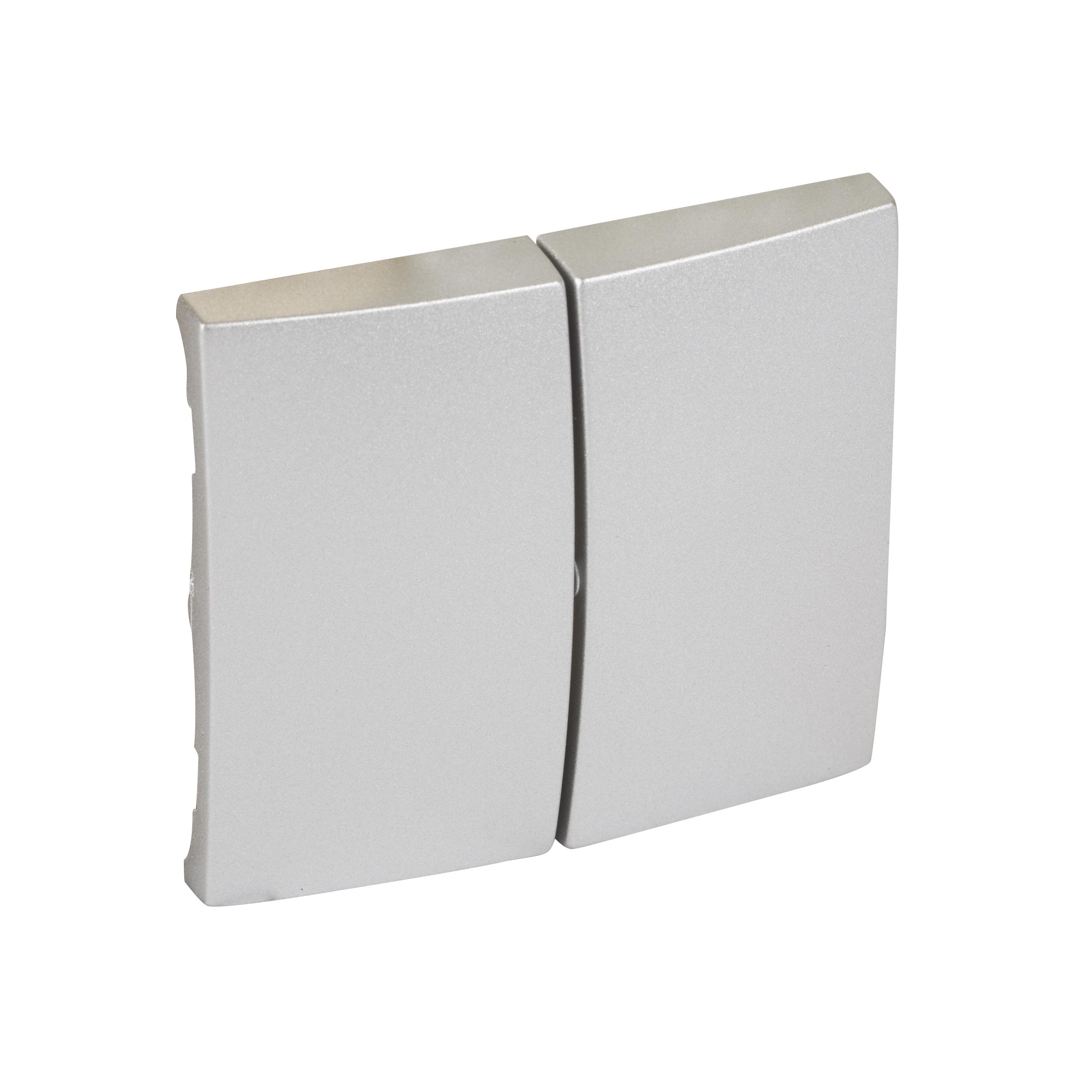 Панель выключателя лицевая Legrand Valena 2-клавишная Алюминий (770252)