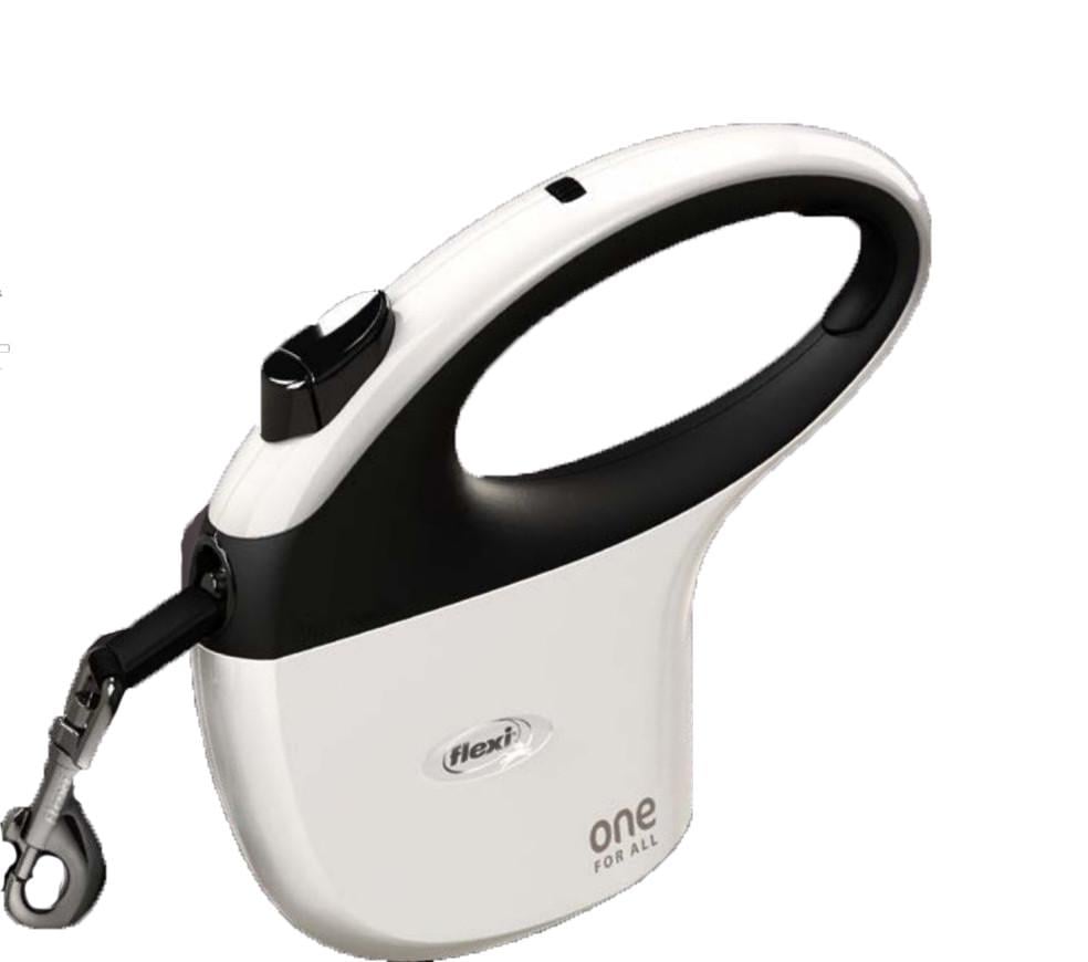 Поводок-рулетка для собаки Flexi ONE for All 5 м/30 кг Белый/Черный (34903)