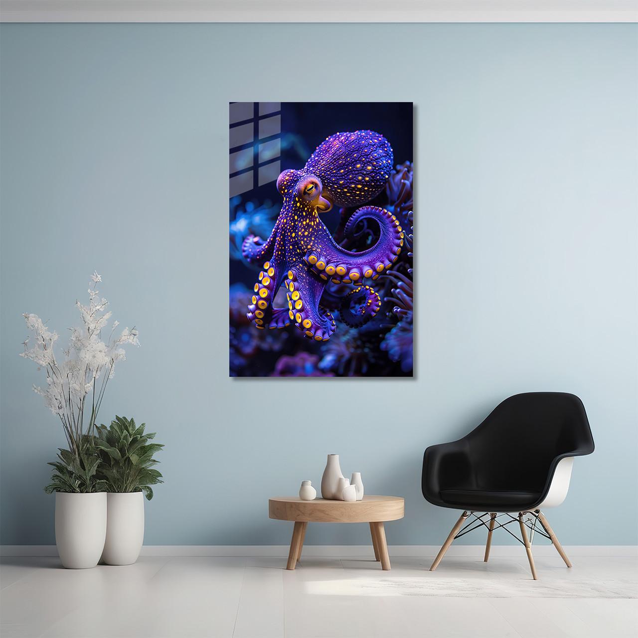 Картина на стекле NovellaPrint Осьминог ночи 80х120 см (455.4) - фото 4