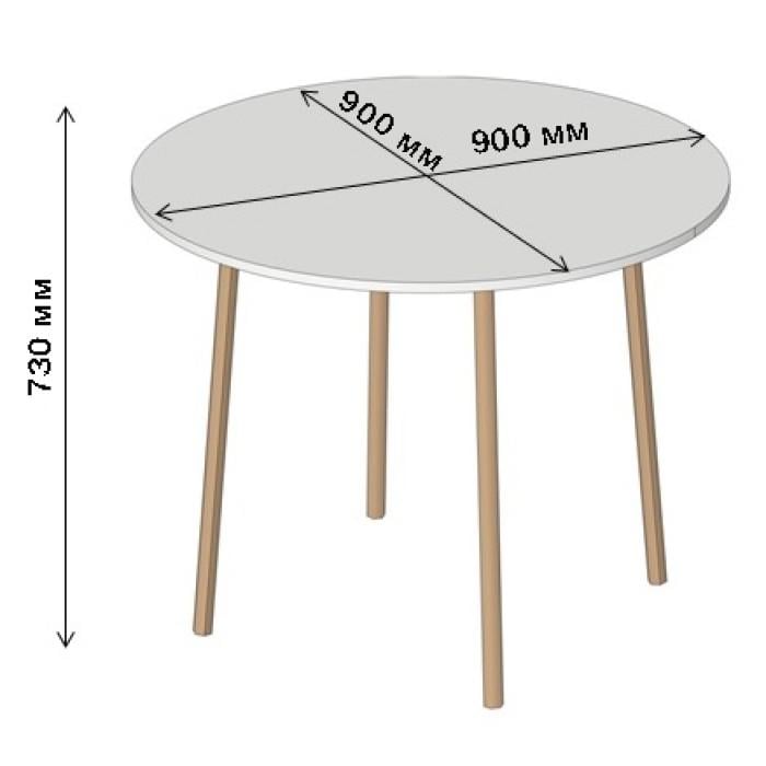 Обеденный стол круглый Lion Маями-1 деревянные ножки Дуб сонома (Lion-041153) - фото 2 Обеденный стол круглый Lion Маями-1 деревянные ножки Дуб сонома (Lion-041153) - фото 2