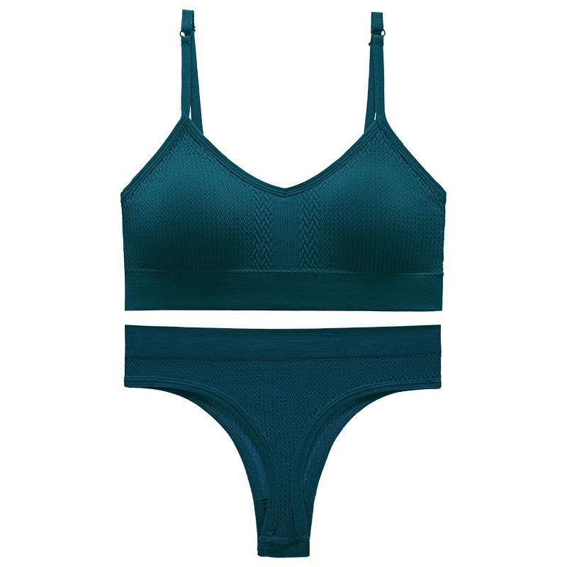 Комплект нижньої білизни жіночої Lesko 6608# Косичка труси та топ L Смарагдовий (27639456) - фото 4 Комплект нижньої білизни жіночої Lesko 6608# Косичка труси та топ L Смарагдовий (27639456) - фото 4