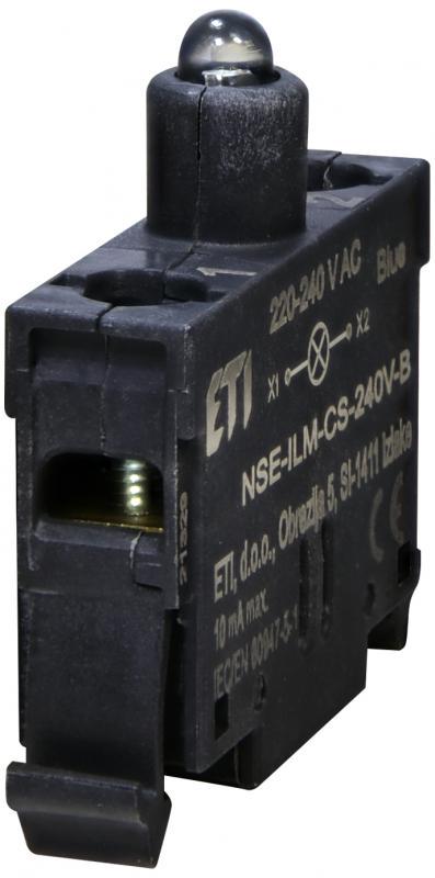 Модуль светодиодный ETI NSE-ILM-CS-240V-B 240V AC LED синий установка в корпус для кнопок NSE (4774167)