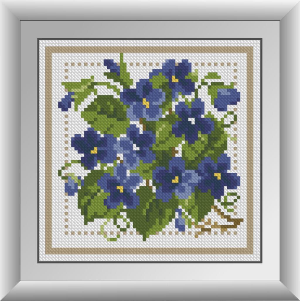 Алмазна мозаїка Dream Art Букетик з фіалками 17x17 см (DA.30204M)