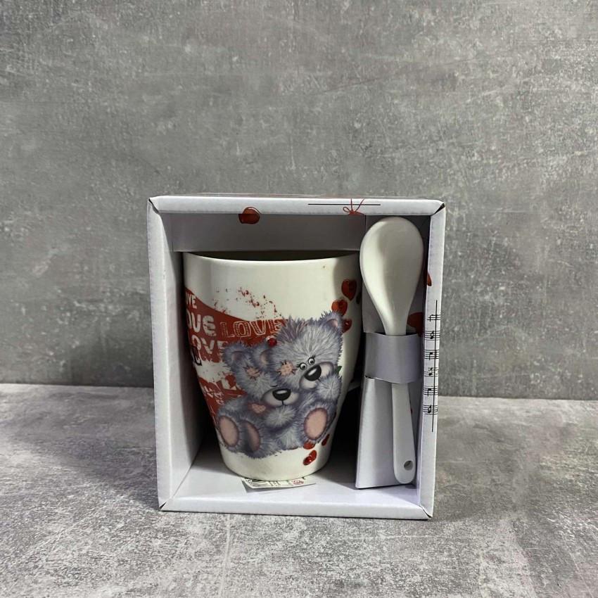 Чашка S&T 2064-5 с ложкой со стразами 300 мл