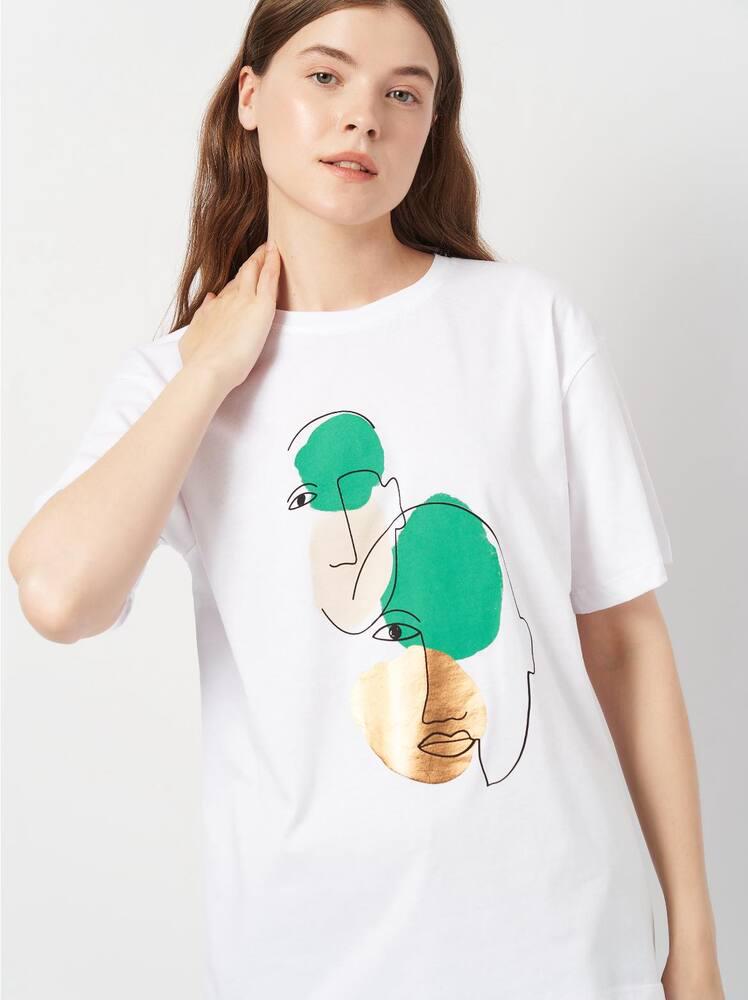 Футболка Eyma Sport 73-4004x07 женская S Бело-зеленый (191875)