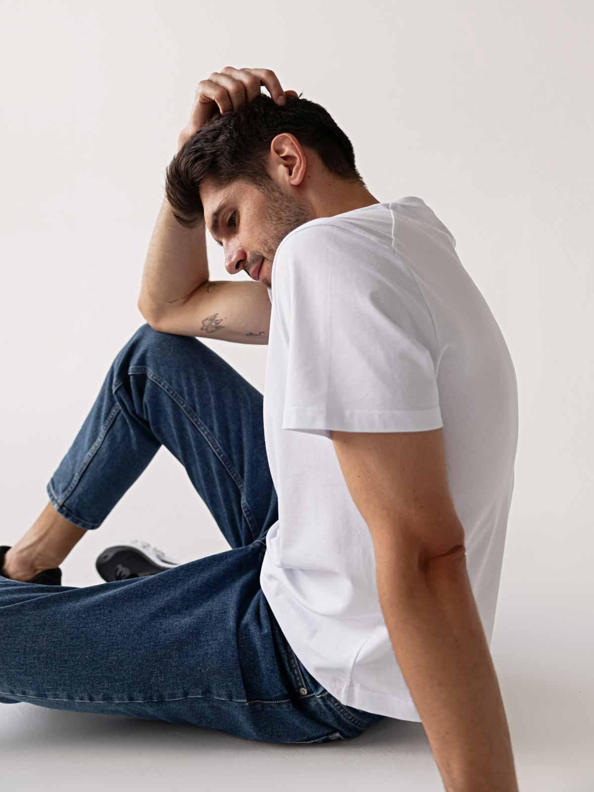 Футболка чоловіча FROMUS з тризубом маленьким XL Білий (1107-1) - фото 3 Футболка чоловіча FROMUS з тризубом маленьким XL Білий (1107-1) - фото 3