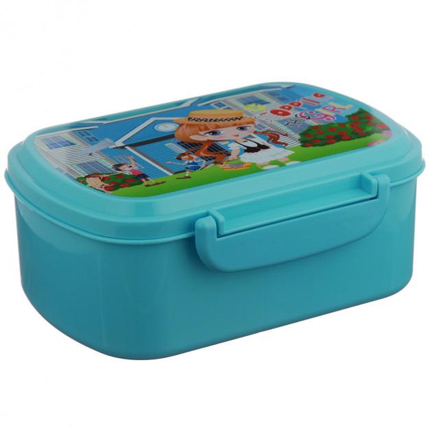 Ланч бокс харчовий дитячий з ложкою Stenson 1089/R Блакитний (84626)