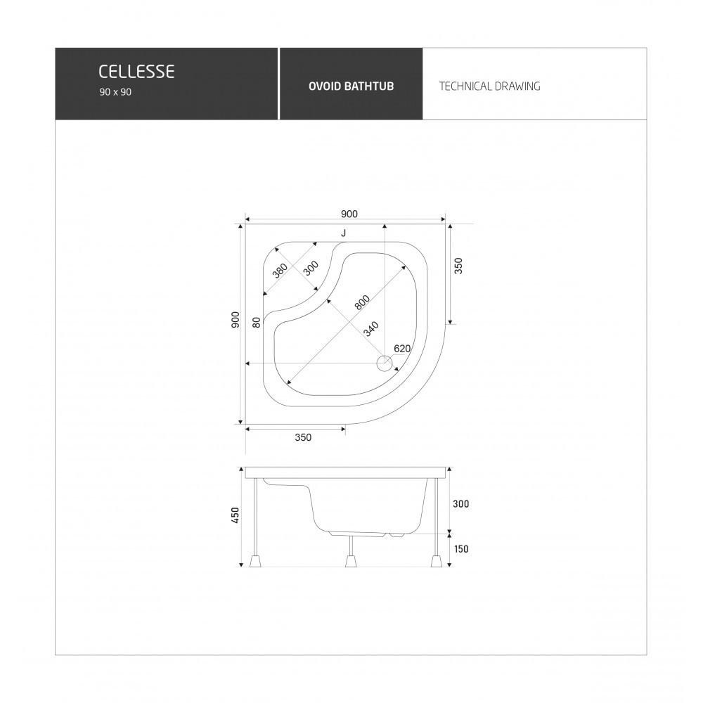 Піддон душовий Shower Cellesse SW-6010 90х90х45 см - фото 3