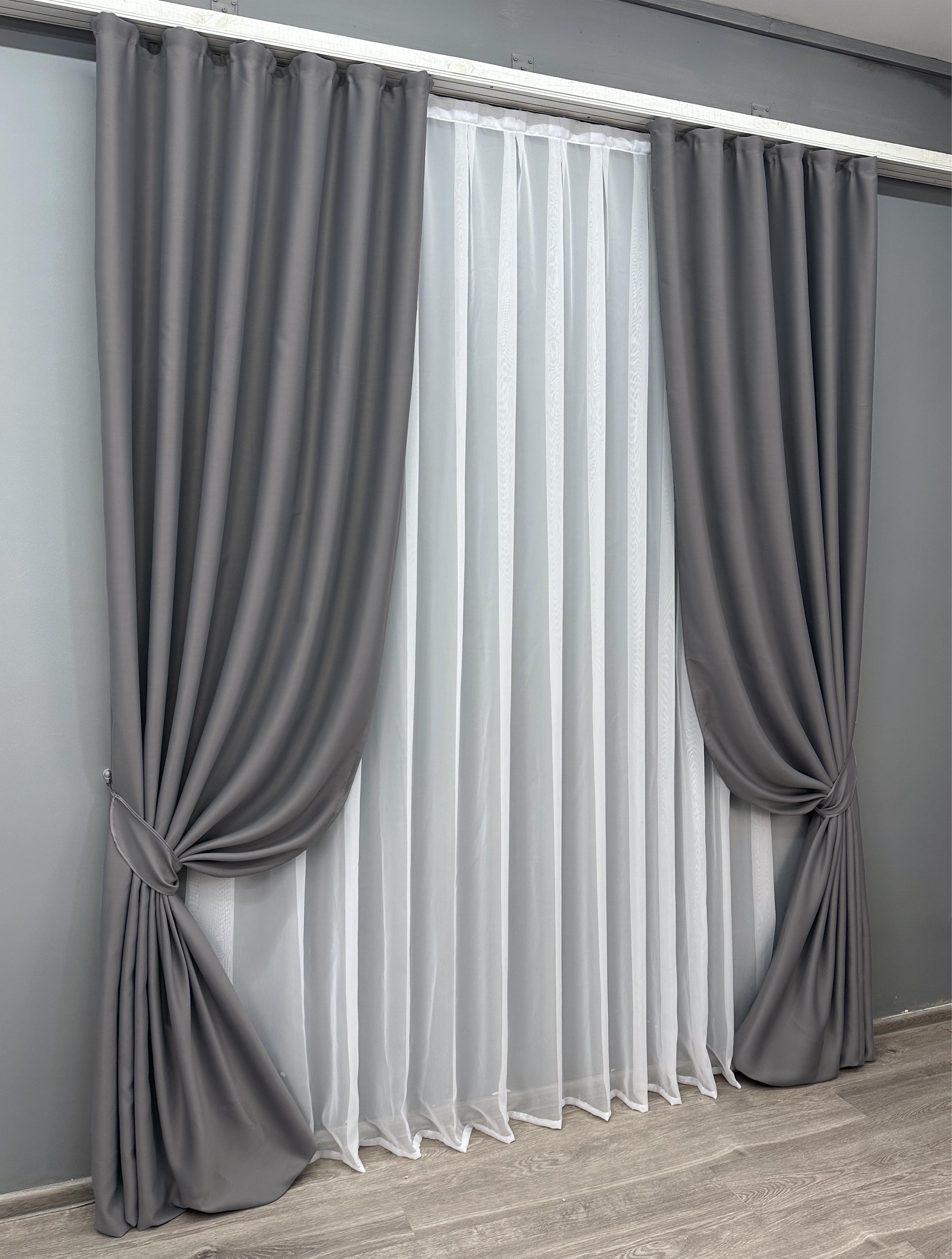 Комплект готовых штор VR-Textil Блэкаут Bagema Rvs №1244ш 150х295 см 2 шт. Серый (33-0621) - фото 2 Комплект готовых штор VR-Textil Блэкаут Bagema Rvs №1244ш 150х295 см 2 шт. Серый (33-0621) - фото 2