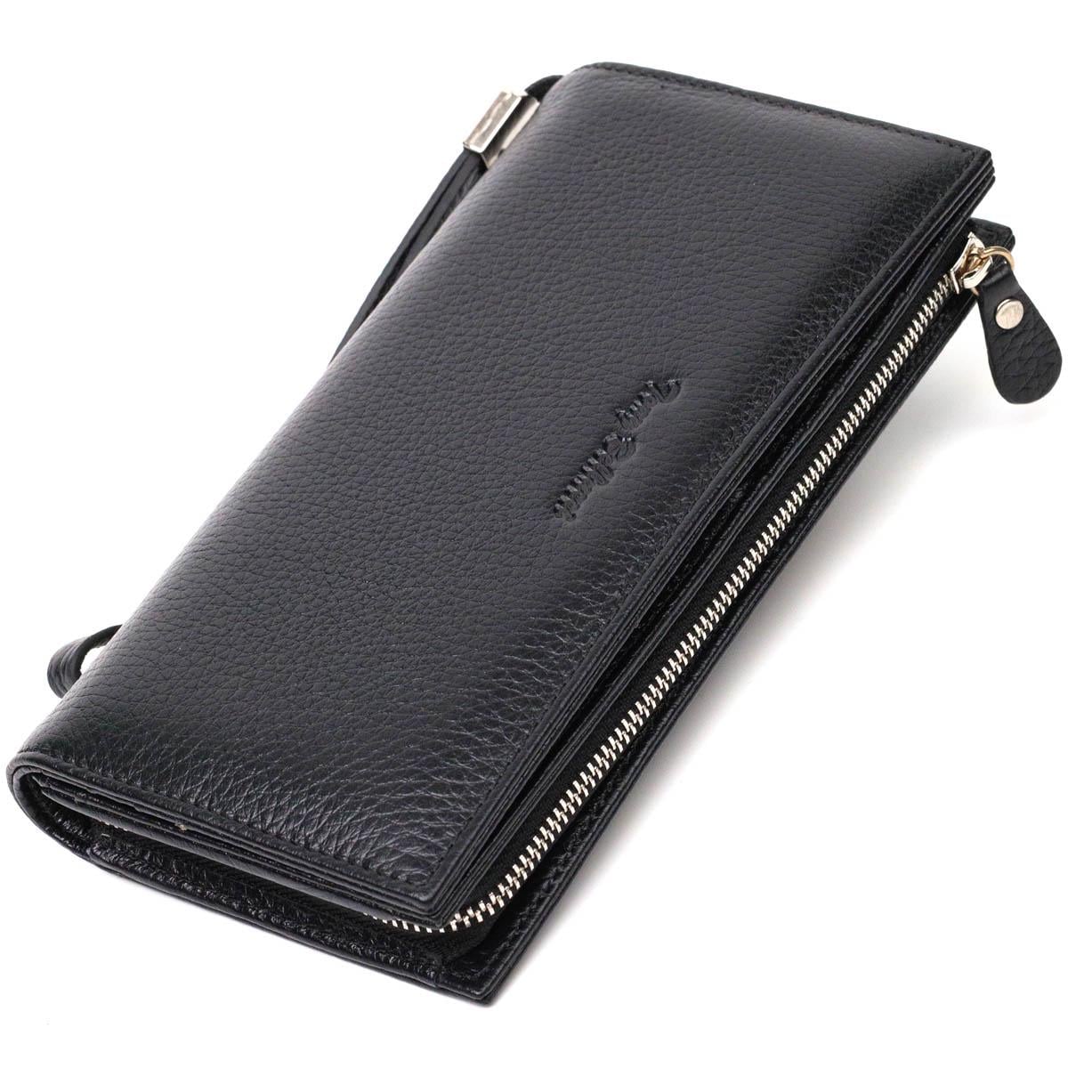 Клатч женский Tony Bellucci Wallet 22033 с блоком для кредитных карт из натуральной кожи Черный (56234)