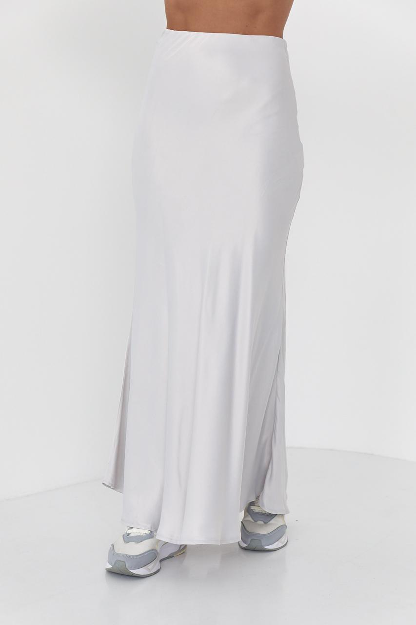 Юбка длинная атласная S Светло-серый (11859611)