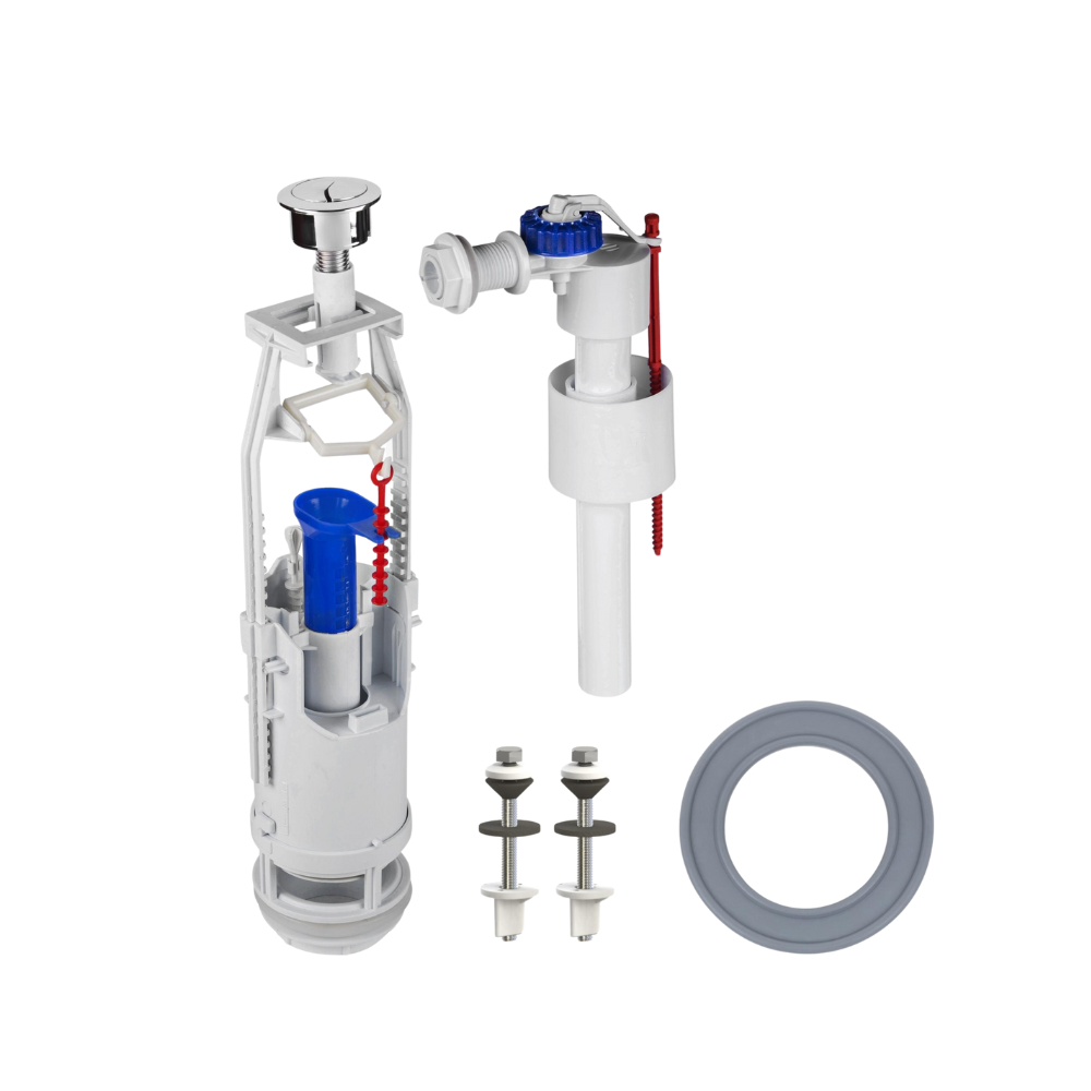 Комплект арматуры для сливного бачка SoloPlast АБк2-01 с боковым подводом с двумя режимами слива (2523586105)