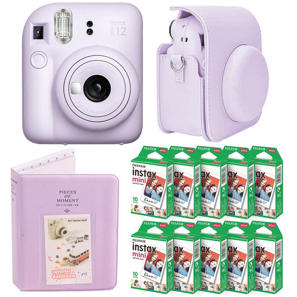 Подарунковий набір Fujifilm Instax Mini 12 фотопапір 100 шт./чохол/фотоальбом 64 фото Фіолетовий
