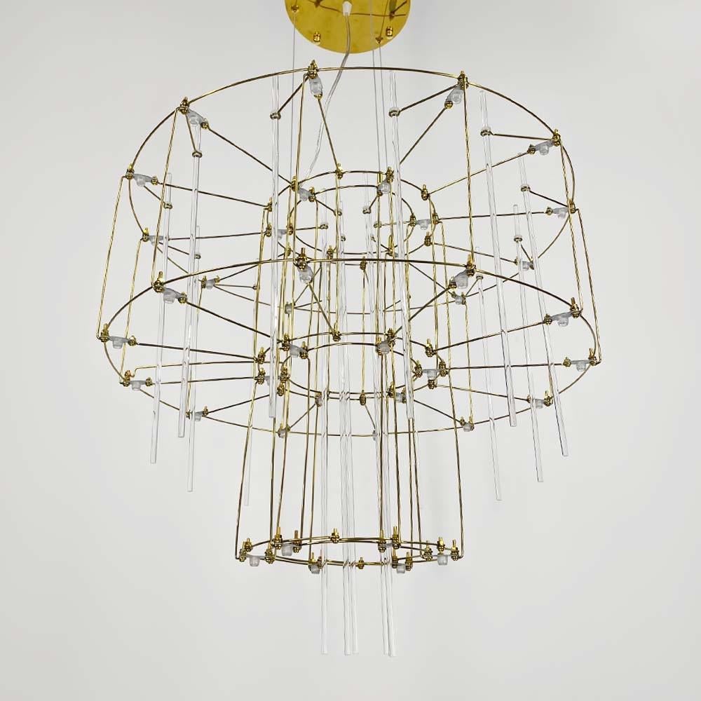 Люстра невагома двоярусна Titanium MJ205-600 Ø 60 см Золотий