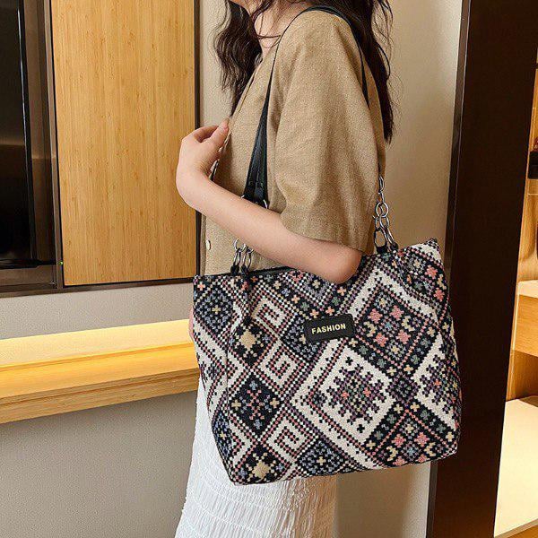 Женская сумка с этническим принтом с длинными ручками-цепочками 26×27×10 см (L00117-1) - фото 5 Женская сумка с этническим принтом с длинными ручками-цепочками 26×27×10 см (L00117-1) - фото 5