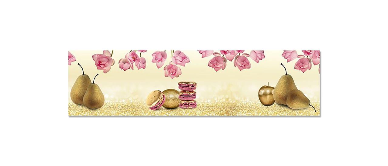 Наклейка виниловая на кухню Zatarga Золотые Груши и Орхидеи 650х2500 мм (1289776380)