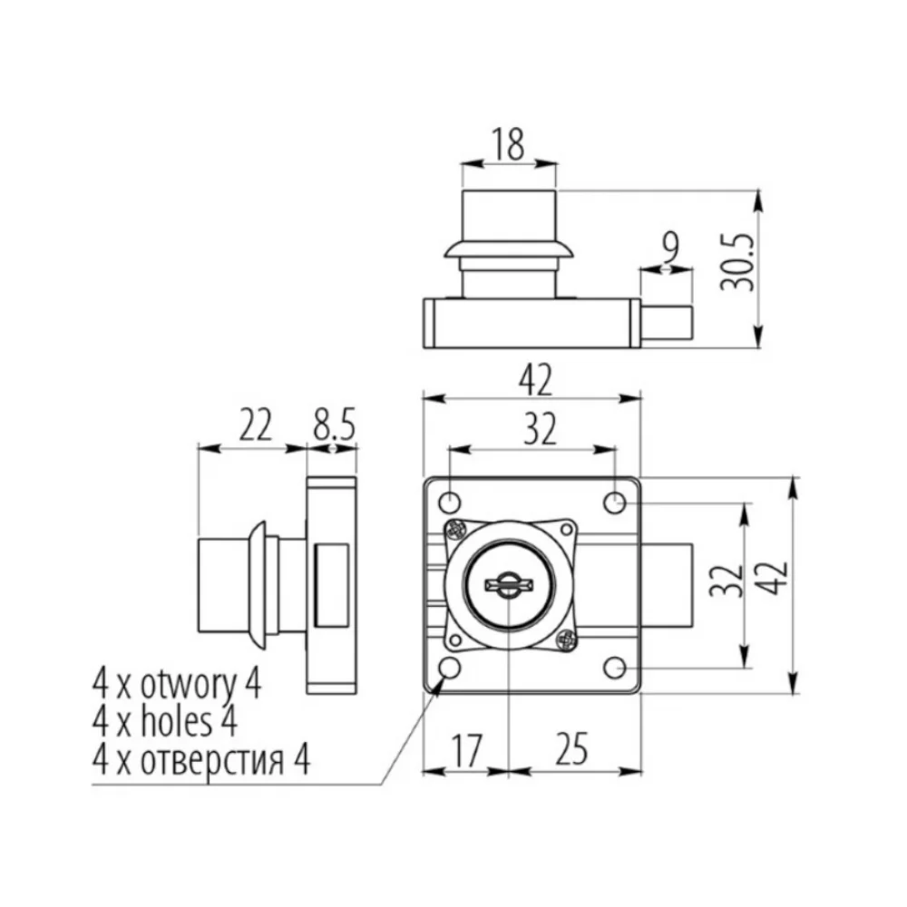 Меблевий замок GTV ний врізний 138 цифровий ключ 2 ключа Хром (ZM0609) - фото 2 Меблевий замок GTV ний врізний 138 цифровий ключ 2 ключа Хром (ZM0609) - фото 2
