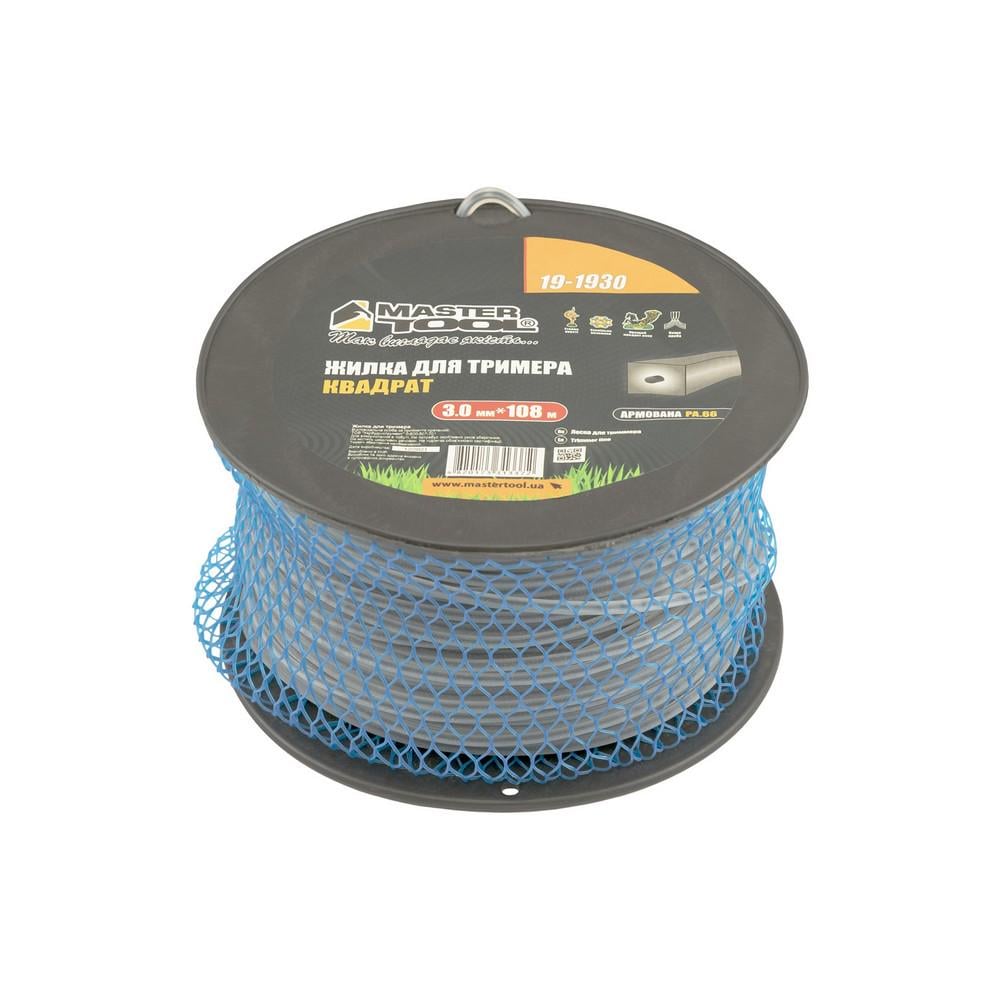 Волосінь для тримера MasterTool квадратна армована 3 мм х 108 м (19-1930)