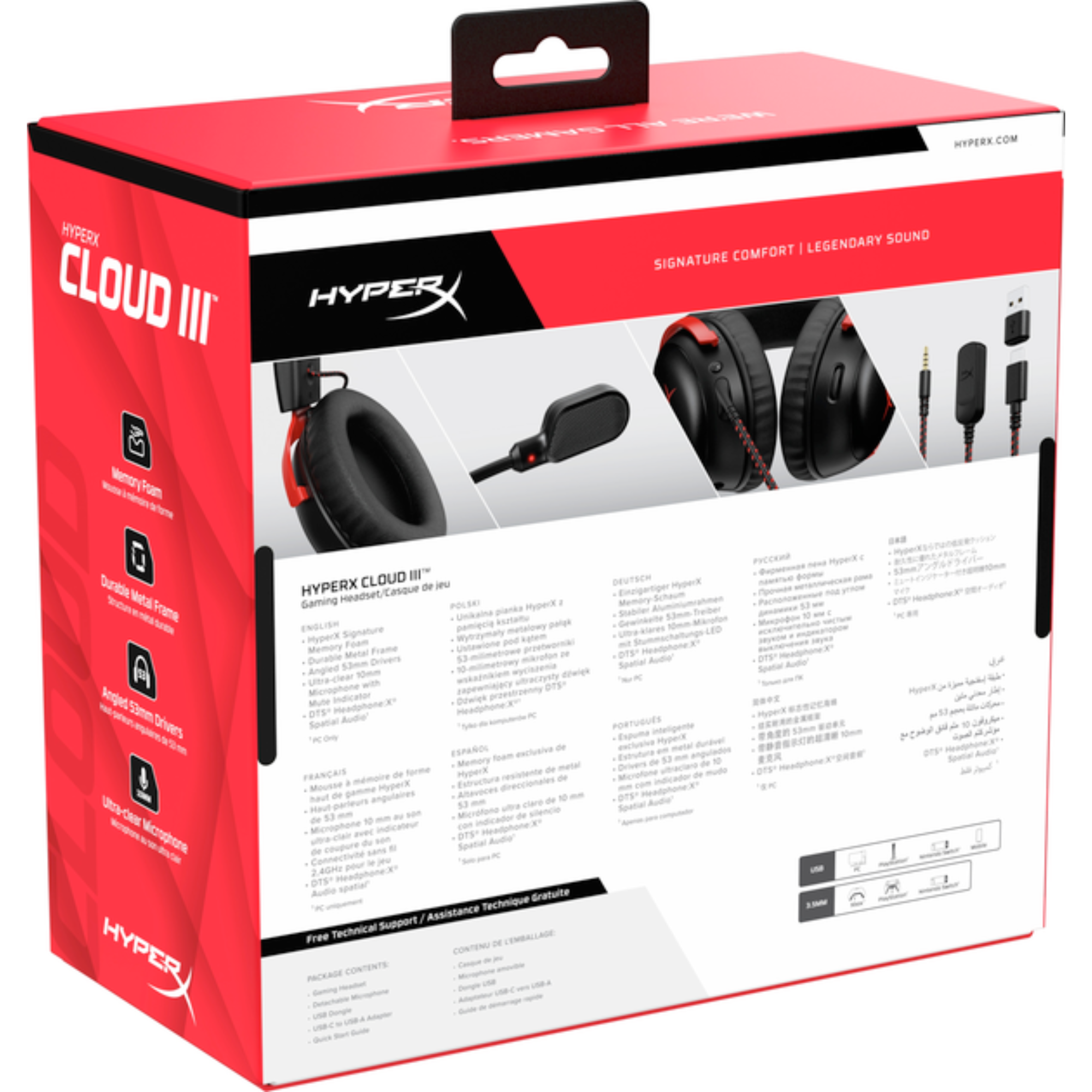 Наушники HyperX Cloud III Black/Red (23929274) - фото 8