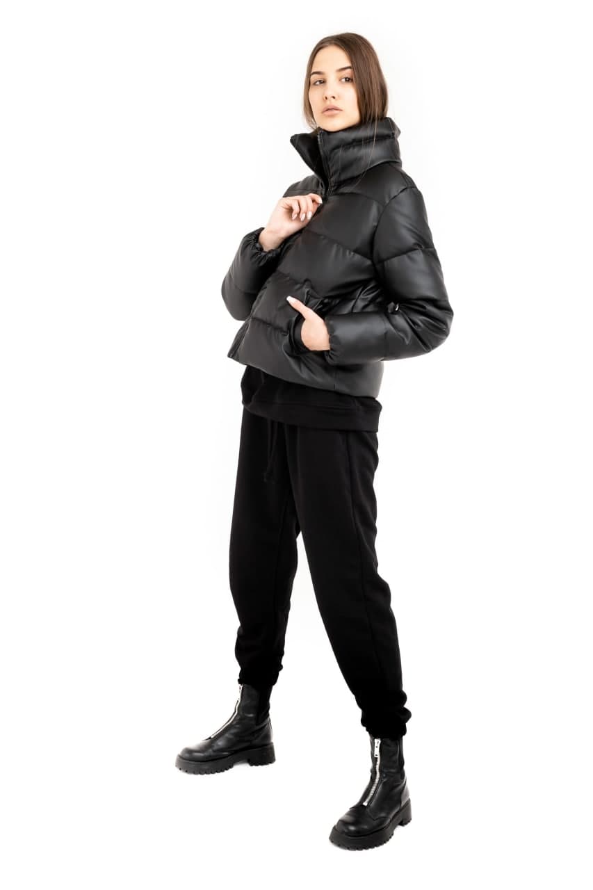 Пуховик укорочений Intruder Bubble шкірозамінник М-L Чорний (1614676979/1) - фото 7 Пуховик укорочений Intruder Bubble шкірозамінник М-L Чорний (1614676979/1) - фото 7