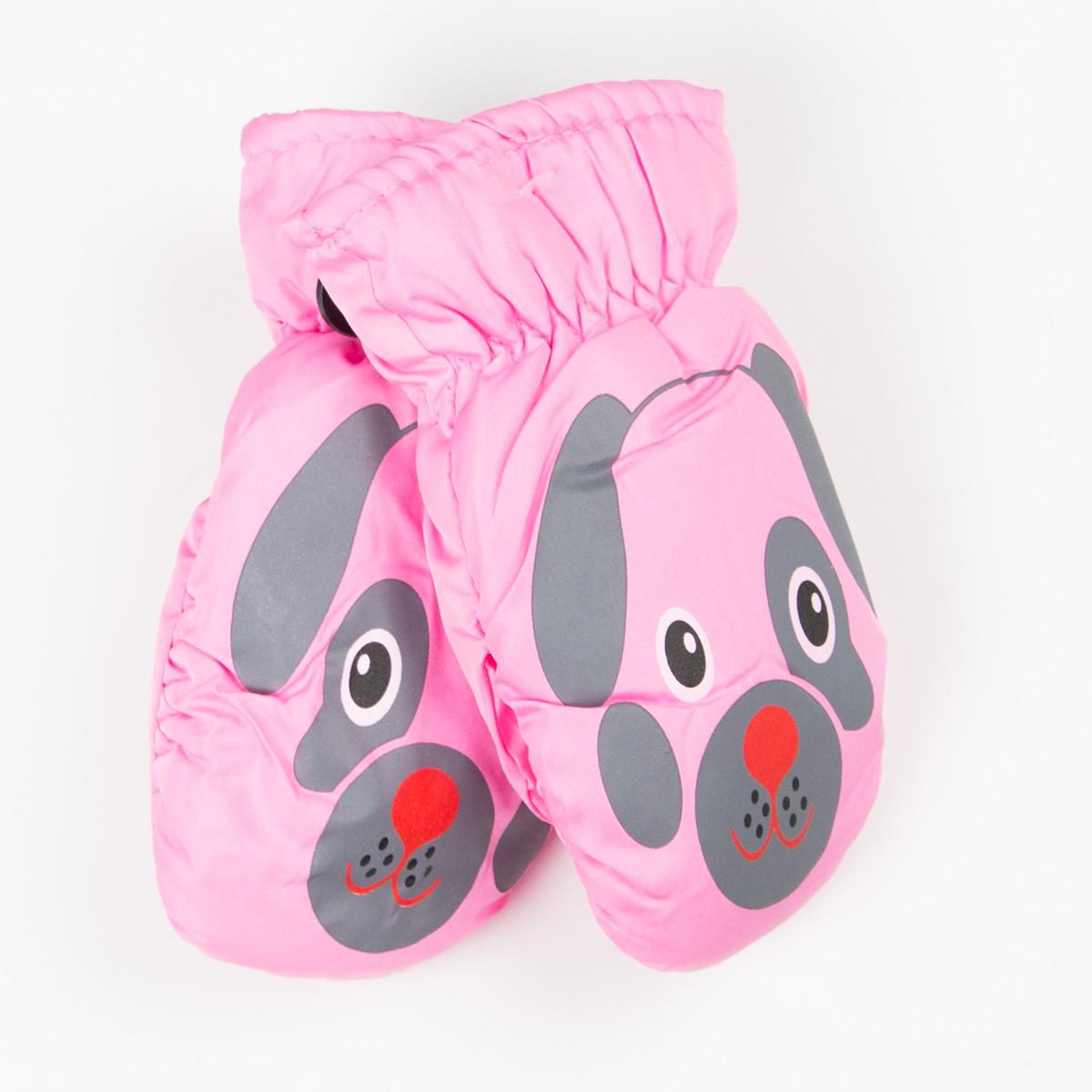 Рукавиці-краги зимові дитячі собачки №19-12-16 Світло-рожевий