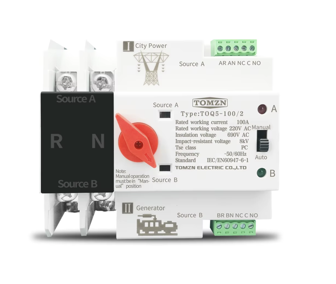 Автоматичний перемикач резерву TOMZN TOQ5-125A 2P (33137284)