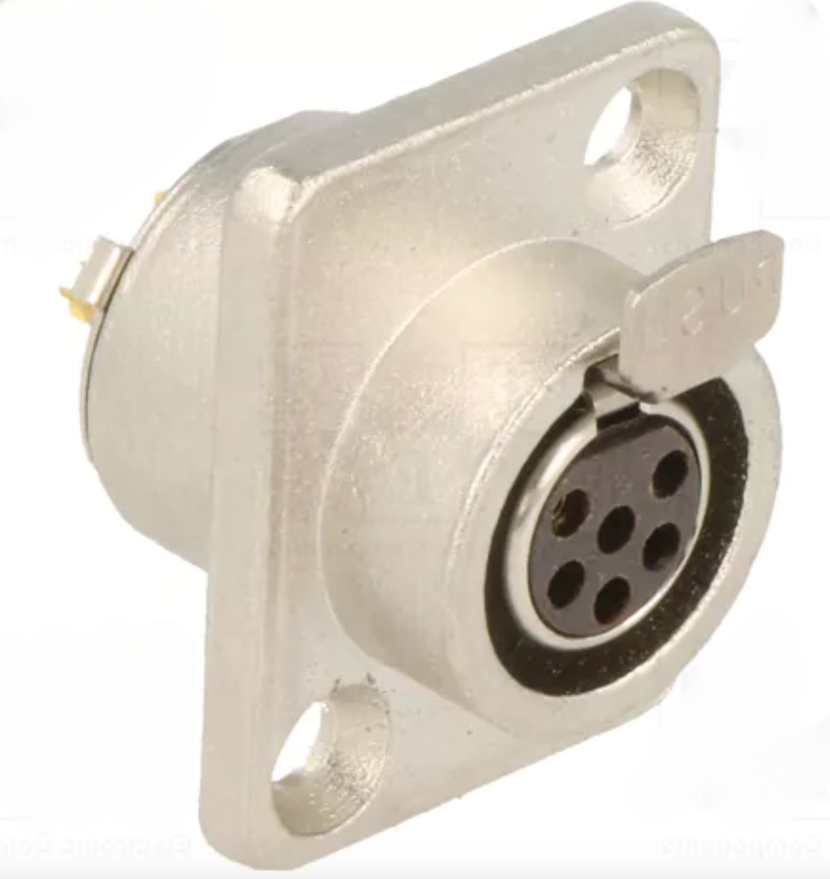 Роз'єм mini XLR 4-контактний панельний фланець 2-отв. гнездо New Tide