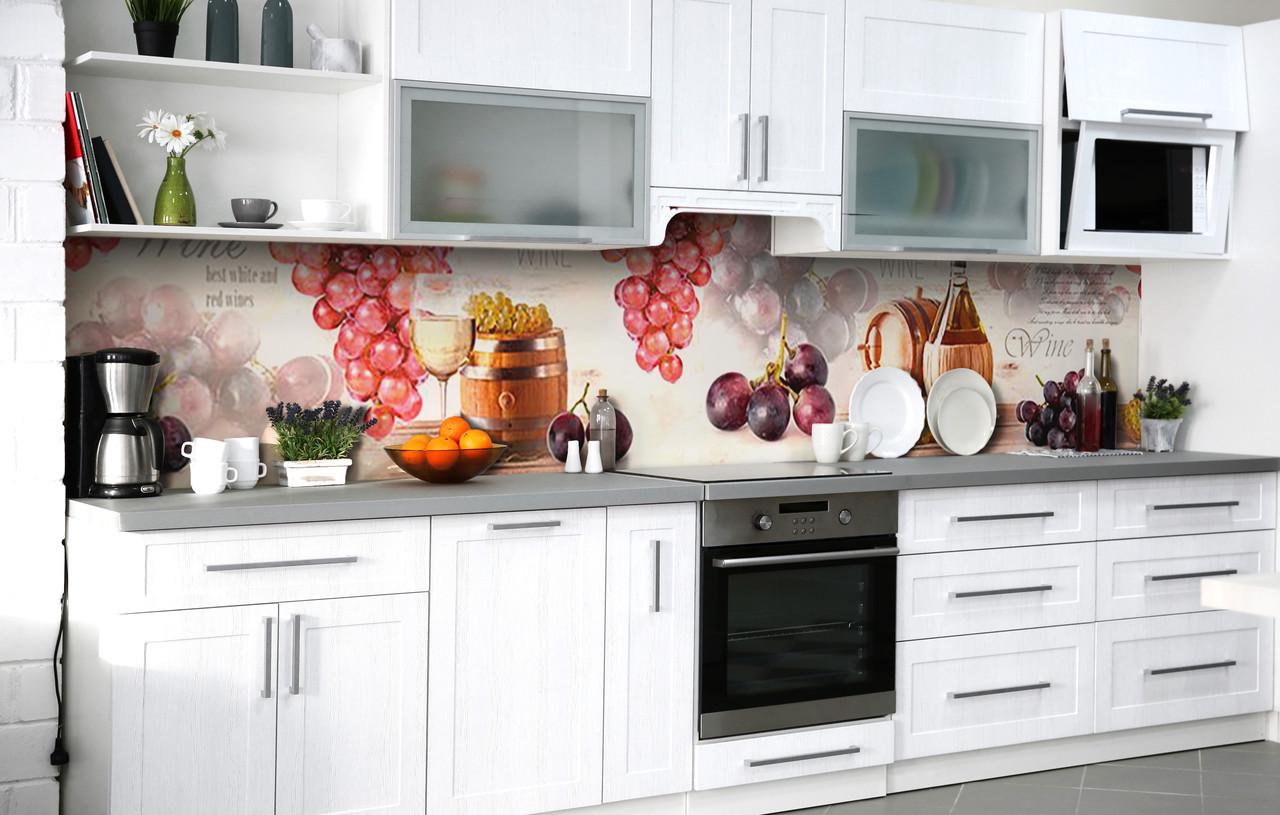 Кухонный фартук Белые вина виниловый самоклеющийся 60х250 см