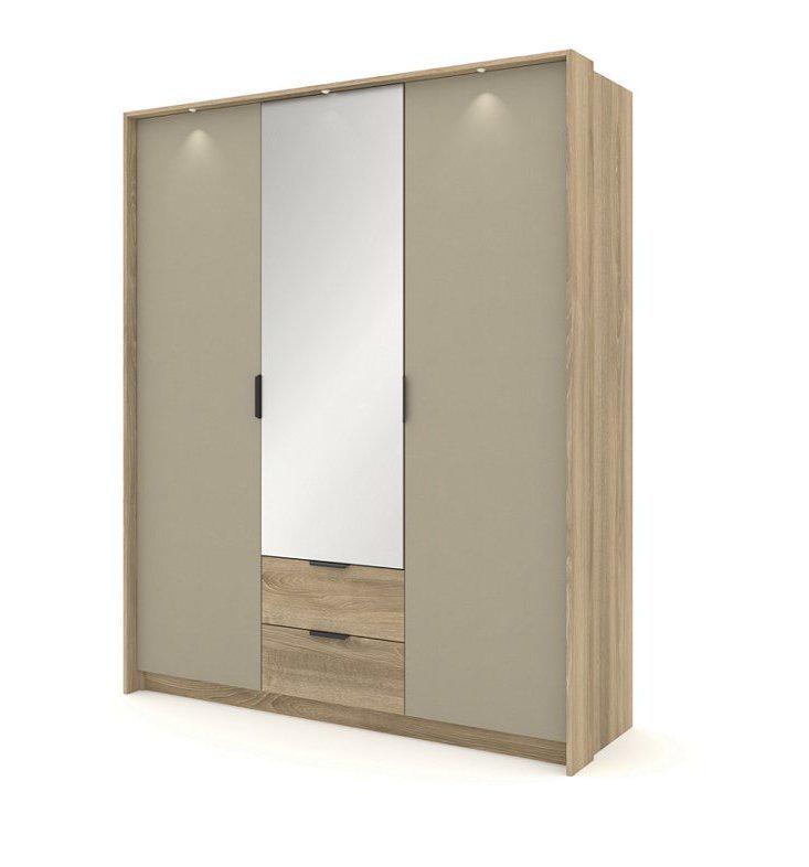 Шкаф для одежды Perfect Home Letto 3D2S/165 3-дверный Дуб терра темный/серый каменный (PFH-092040)